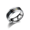 Bague intelligente en acier inoxydable avec affichage numérique de température - US 6 / Argent