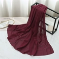 Solid wine red chiffon wrap scarf for women with soft translucent texture and long design - 175cmx70cm / Burgundy