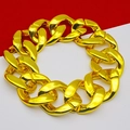 Macro detail of thick gold plastic CCB chain links for hip-hop performance props - 28cm Length Bracelet / Gold