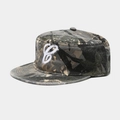 Casquette plate de style militaire à motif camouflage et broderie C blanche - Réglable / Camouflage