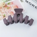 Matte purple wavy hair claw clip with geometric hollow design for thick hair styling - Purple Pink
