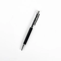 Elegant black business ballpoint pen with sparkling black crystal stones and silver accents - Black - Obsidian