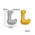 Pendentif lettre L bulle en or et argent, hauteur 18 mm et largeur 12 mm pour DIY - Lettre Bulle - L