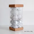 Set di 20 palline di Natale da 6cm in champagne e argento con texture in scatola chiara - 6cm / Argento