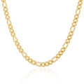 Minimalist gold titanium steel necklace with textured links on white background - Chain Length 45+5cm / Gold
