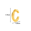 Textured golden C-shape ear cuff with dimensions 1.79cm by 1.69cm for women - Hollow Texture (2626-9#) / Gold