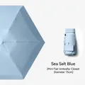 Mini zeezoutblauwe parasol met plat ontwerp en compact formaat van 15 cm opgevouwen - Mini platte paraplu / Hemelsblauw