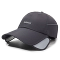 Gorra de sol gris oscuro para hombre con alas retráctiles y ventilación transpirable - gris oscuro