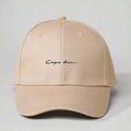Beige baseballpet voor dames met zwart Carpe Diem borduursel en verstelbare riem - Khaki