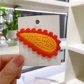 Handmade crochet water-drop hair clip in vibrant orange and yellow knitted design - 3# Gear Water Drop Orange
