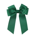 Handmade forest green double layer grosgrain ribbon bow hair clip for children - Dark Green
