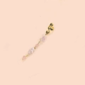 Ethnic hair ring with gold serpent metalwork and hanging purple natural stones - Light Purple Short E9203