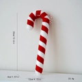 32cm Red and white striped foam candy cane ornament with silver glitter for Christmas tree - Large Candy Cane