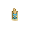 18K gold plated tarot card pendant The Empress with turquoise inlay and pink gem crown - Gold-The Empress