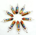 Tijgeroog kristallen hanger set met 7 chakra stenen en een zilveren metalen sluiting - Tijgeroog stenen armband