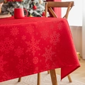 Mantel navideño rojo con diseño jacquard de copos de nieve para decoración festiva - 60*60cm / Copo de Nieve Rojo