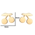 Gold cherry stud earrings set with measurement markings on white background - 430 Cherry / Gold