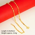 Elegant gold-plated sand gold necklace with elongated bone-link design 45cm 14.4g - 3.0mm Ingot Chain