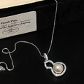 Elegant silver necklace featuring a Wu Lou pendant set with a large pearl and small crystals - Gourd Pearl Pendant Necklace / Silver