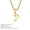 Gold plated stainless steel necklace featuring a letter P pendant with heart detail - Letter P / 38+5cm / Gold