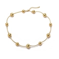 Elegante collana a sfere placcata oro 18 carati con catenella regolabile e chiusura a moschettone - Collana a Catena Con Sfere Oro