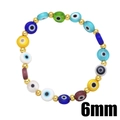 Retro Evil Eye beaded bracelet with 6mm colorful glass beads and golden spacers - Multi-color