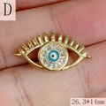 Macro shot of 26.3x14mm zircon evil eye charm connector for DIY jewelry making - Style D (26.3*14mm)