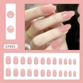 Set di 24 unghie finte ovali rosa nude lucido per uno stile alla moda ed elegante - CF055 Rosa Nudo Delicato (Con Colla)