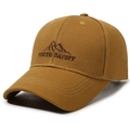Camel cotton baseball cap featuring Youth Dayoff embroidery and mountain graphic - Deep Beige
