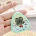 Light green triangle electronic pet keychain with yellow checkered pattern and pixel screen - Triangle/Macaron Green