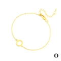 Minimalist 18K gold plated bracelet featuring a capital letter O charm and lobster clasp - Letter O