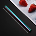Rainbow stainless steel reusable straw 21.5cm long with non-slip threaded metal surface - Colorful (Straight) 12*215mm