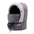 Fleece-lined windproof trapper hat with integrated mask in dusty purple finish - One Size / Dark Gray