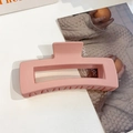 Large matte pink rectangular hair claw clip for thick hair, modern minimalist style - 13cm / Pink Orange