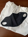 Women's black ice silk cooling face mask with ergonomic ear loops and 1°C logo - Seamless Ice Silk Style / Black