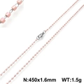 Pink bohemian handmade titanium steel necklace with small square beads and lobster clasp - Pink (KN107797-Z)