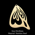 Detailed view of 30x40mm gold stainless steel butterfly wing hollow charm for jewelry DIY - Flame Wing Style (LA412) / 5 Pieces / Gold