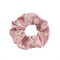 Lustrous light pink silk satin oversized scrunchie for women with elegant folds - Light Pink