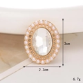 Macro detail of pearl and crystal shoe charm charm with 3cm height and 2.3cm width - C476 Pearl Oval Glass Accessory