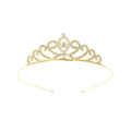 Serre-tête couronne de princesse dorée pour fille avec strass en cristal étincelants - Couronne de fleurs à volutes symétriques dorées (Style 47)