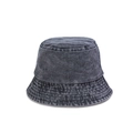 Cappello da pescatore in denim grigio antracite lavato classico con cuciture rinforzate vintage - Taglia unica / Nero