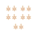 Detailed set of 10 golden alloy ship wheel pendants with red enamel accents for DIY - 6# Rudder (10 Pcs)