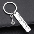 Funny stainless steel heart keychain with I Fucking Love You Bitch engraving on black leather - C0045+Arrow (I Fucking Love You Bitch)