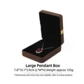 Écrin pendentif en velours marron avec collier rubis, boîte à bijoux de luxe 7,8x10,1x3,9cm - Grande boîte à pendentif / Café avec nœud