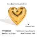 Gedetailleerde maattabel voor gouden hartring van waterdicht en hypoallergeen edelstaal - Hart Ring (YYR025309) / Goud