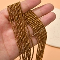 Strands of 2mm faceted gold glass rondelle beads for DIY jewelry making and crafts - Golden Coffee