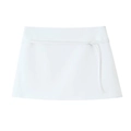 Minimalist white high-waisted mini skirt with decorative matching belt and tied knot - XS / White