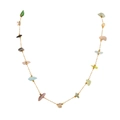 Golden stainless steel chain necklace with colorful irregular natural stones for women - NC-1908G Necklace-Multi-color Stones