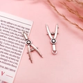 Silberner Zirkel Anhänger aus Legierung für Lehrer DIY Schmuckherstellung im Vintage Stil - 1 Stück Retro Silber Zirkel