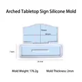 Molde de silicona en arco para letrero de mesa con base, acabado azul translúcido - Molde de Silicona para Letrero de Escritorio en Arco